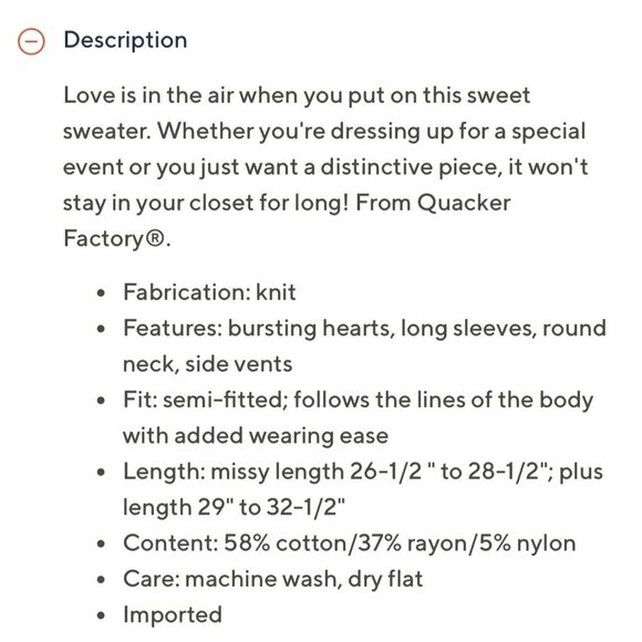 Quacker Factory Hearts A Bursting Intarsia Sweater Size 2X Black A629785 - Picture 2 of 3